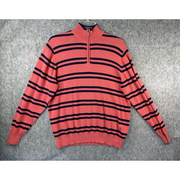 Andrew Carrington Legend Sweater Men's Sz M Mock Neck 1/4 Zip Cashmere Blend - Picture 1 of 8